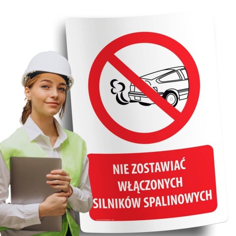 Naklejka 20x30 cm NIE ZOSTAWIAĆ WŁĄCZONYCH SILNIKÓW SPALINOWYCH Naklejka 20x30 cm NIE ZOSTAWIAĆ WŁĄCZONYCH SILNIKÓW SPALINOWYCH