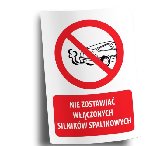 Naklejka 20x30 cm NIE ZOSTAWIAĆ WŁĄCZONYCH SILNIKÓW SPALINOWYCH Naklejka 20x30 cm NIE ZOSTAWIAĆ WŁĄCZONYCH SILNIKÓW SPALINOWYCH