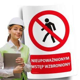 Naklejka 20x30 cm NIEUPOWAŻNIONYM WSTĘP WZBRONIONY