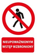 Naklejka 20x30 cm NIEUPOWAŻNIONYM WSTĘP WZBRONIONY