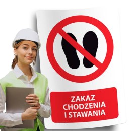 Naklejka 20x30 cm ZAKAZ CHODZENIA I STAWANIA