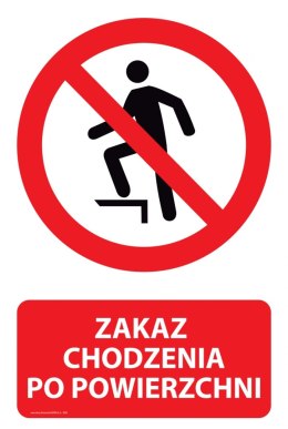 Naklejka 20x30 cm ZAKAZ CHODZENIA PO POWIERZCHNI
