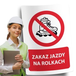 Naklejka 20x30 cm ZAKAZ JAZDY NA ROLKACH