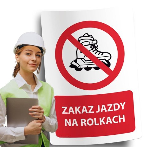 Naklejka 20x30 cm ZAKAZ JAZDY NA ROLKACH Naklejka 20x30 cm ZAKAZ JAZDY NA ROLKACH