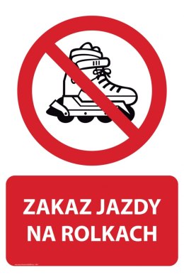 Naklejka 20x30 cm ZAKAZ JAZDY NA ROLKACH