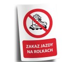 Naklejka 20x30 cm ZAKAZ JAZDY NA ROLKACH