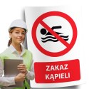 Naklejka 20x30 cm ZAKAZ KĄPIELI