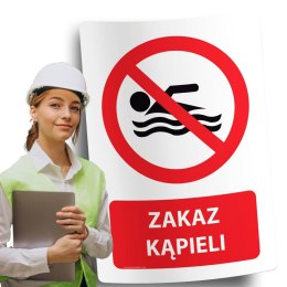 Naklejka 20x30 cm ZAKAZ KĄPIELI