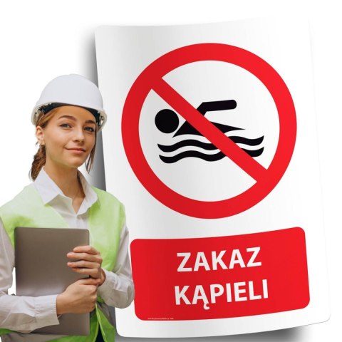 Naklejka 20x30 cm ZAKAZ KĄPIELI Naklejka 20x30 cm ZAKAZ KĄPIELI