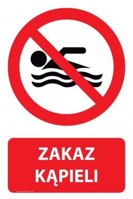 Naklejka 20x30 cm ZAKAZ KĄPIELI