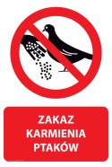 Naklejka 20x30 cm ZAKAZ KARMIENIA PTAKÓW Naklejka 20x30 cm ZAKAZ KARMIENIA PTAKÓW