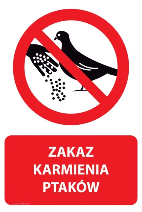 Naklejka 20x30 cm ZAKAZ KARMIENIA PTAKÓW Naklejka 20x30 cm ZAKAZ KARMIENIA PTAKÓW