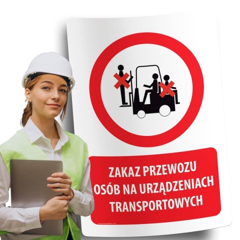 Naklejka 20x30 cm ZAKAZ PRZEWOZU OSÓB NA URZĄDZENIACH TRANSPORTOWYCH Naklejka 20x30 cm ZAKAZ PRZEWOZU OSÓB NA URZĄDZENIACH TRANSPORTOWYCH