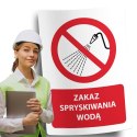 Naklejka 20x30 cm ZAKAZ SPRYSKIWANIA WODĄ