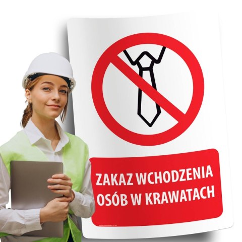 Naklejka 20x30 cm ZAKAZ WCHODZENIA OSÓB W KRAWATACH Naklejka 20x30 cm ZAKAZ WCHODZENIA OSÓB W KRAWATACH