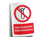Naklejka 20x30 cm ZAKAZ WCHODZENIA OSÓB W KRAWATACH