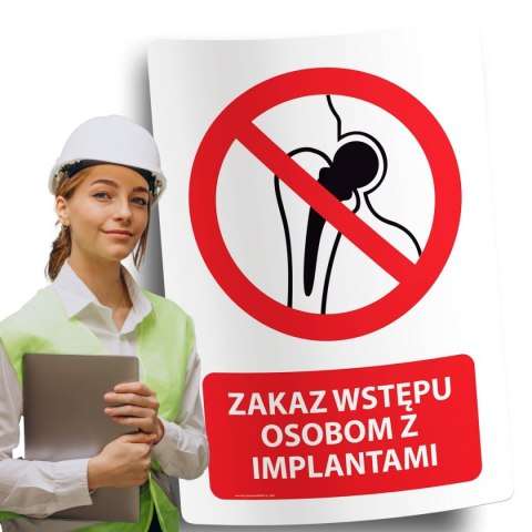 Naklejka 20x30 cm ZAKAZ WSTĘPU OSOBOM Z IMPLANTAMI Naklejka 20x30 cm ZAKAZ WSTĘPU OSOBOM Z IMPLANTAMI