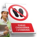 Tablica PVC 20x30 cm ZAKAZ CHODZENIA I STAWANIA
