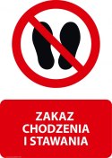 Tablica PVC 20x30 cm ZAKAZ CHODZENIA I STAWANIA