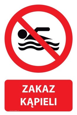 Tablica PVC 20x30 cm ZAKAZ KĄPIELI