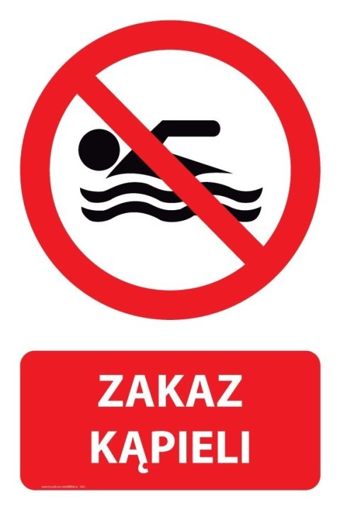 Tablica PVC 20x30 cm ZAKAZ KĄPIELI Tablica PVC 20x30 cm ZAKAZ KĄPIELI