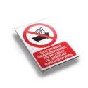 Tablica PVC 20x30 cm ZAKAZ UŻYWANIA URZĄDZENIA W WANNIE, POD PRYSZNICEM I W ZBIORNIKACH WYPEŁNIONYCH WODĄ
