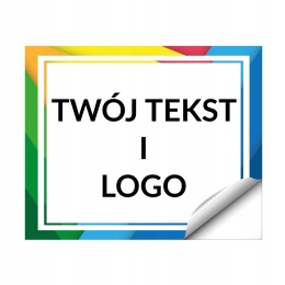 Naklejki reklamowe wodoodporne mat 4x9 cm 100szt