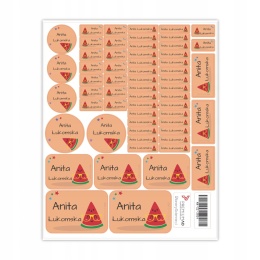 Naklejki z imieniem twojego dziecka do szkoły lub przedszkola - ARBUZ