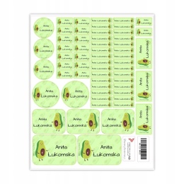 Naklejki z imieniem twojego dziecka do szkoły lub przedszkola - AWOKADO