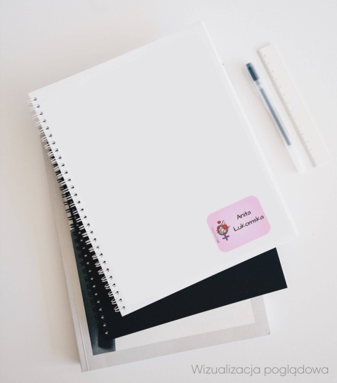 Naklejki z imieniem twojego dziecka do szkoły lub przedszkola - GIRL BOSS