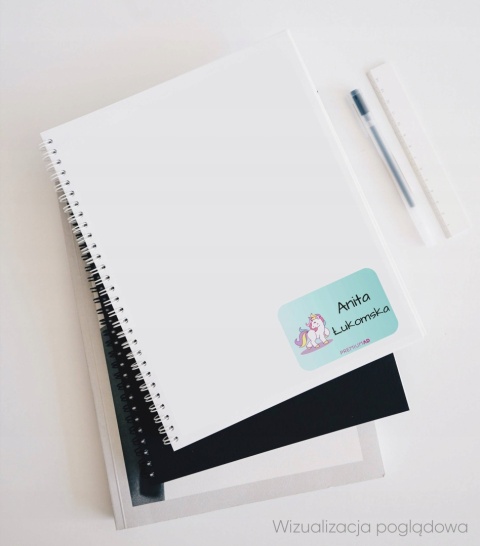 Naklejki z imieniem twojego dziecka do szkoły lub przedszkola - JEDNOROŻEC