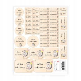 Naklejki z imieniem twojego dziecka do szkoły lub przedszkola - KRÓLIK