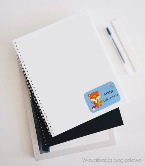 Naklejki z imieniem twojego dziecka do szkoły lub przedszkola - LISEK