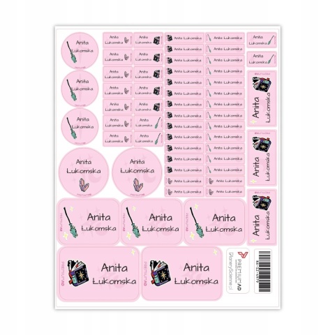 Naklejki z imieniem twojego dziecka do szkoły lub przedszkola - MAGIA