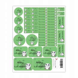 Naklejki z imieniem twojego dziecka do szkoły lub przedszkola - PANDA