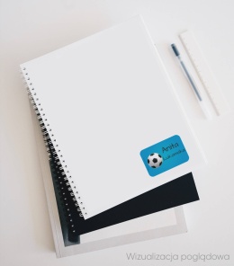 Naklejki z imieniem twojego dziecka do szkoły lub przedszkola - PIŁKA BLUE