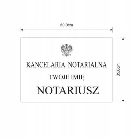 Szyld dla Notariusza tablica biała 50x35cm