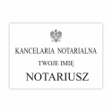 Szyld dla Notariusza tablica biała 50x35cm