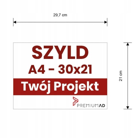 Trwały solidny szyld z dibondu Tablica reklamowa Slim A4 30x21cm