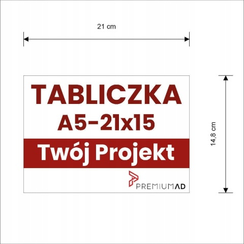 Trwały solidny szyld z dibondu Tablica reklamowa Slim A5 21x15cm