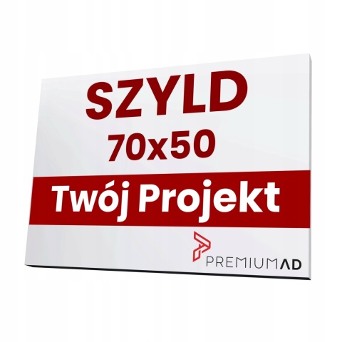 Trwały solidny szyld z dibondu Tablica reklamowa Slim 70x50cm