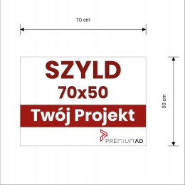 Trwały solidny szyld z dibondu Tablica reklamowa Slim 70x50cm