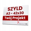 Trwały solidny szyld z dibondu Tablica reklamowa Slim A3 42x30cm