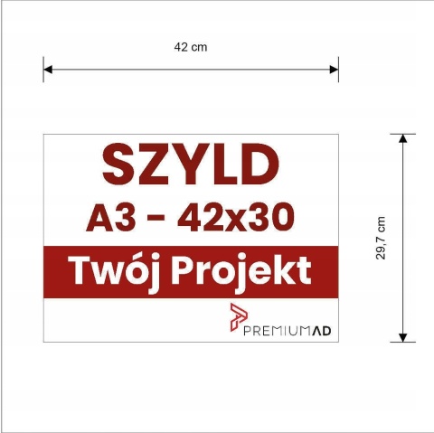 Trwały solidny szyld z dibondu Tablica reklamowa Slim A3 42x30cm