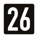 Tabliczka na drzwi 8x8 cm czarna numer 26