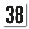 Tabliczka na drzwi 8x8 cm biała numer 38