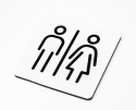 Tabliczka na drzwi 8x8 cm biała numer 22