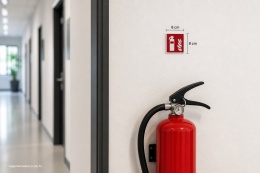 Naklejka BHP 8 cm - Alarm pożarowy - F005