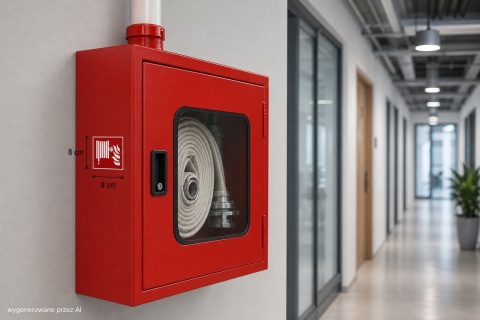 Naklejka BHP 8 cm - Aplikator mgły wodnej - F011