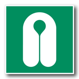 Naklejka BHP 8 cm - Kamizelka ratunkowa - E044